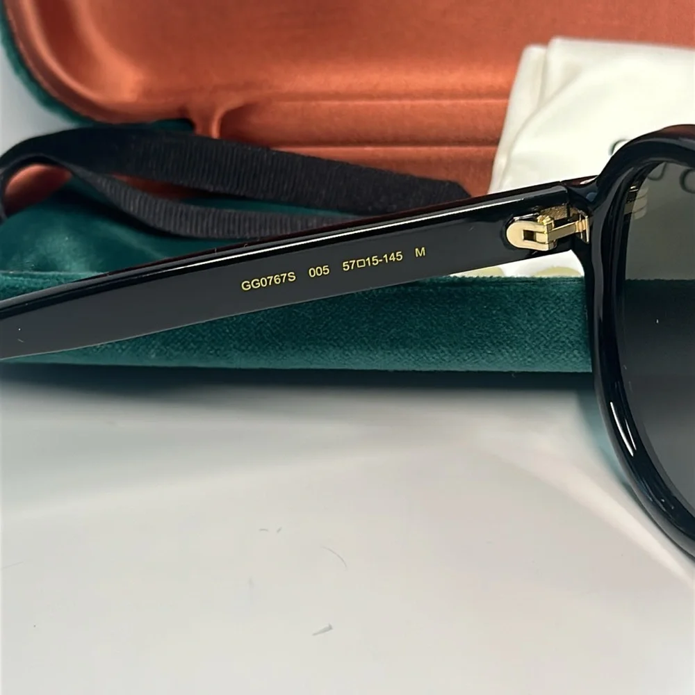 Gucci Dark Aviator Sunglasses GUCCI GG0767S | 0767S - 005 BLACK GREY